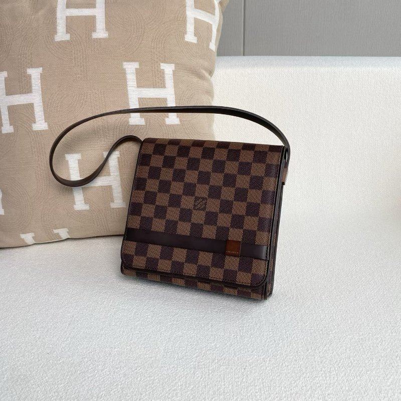 ️LV 中古棕棋盤格表參道盒子腋下包 19*19*7  99新配件塵袋-4