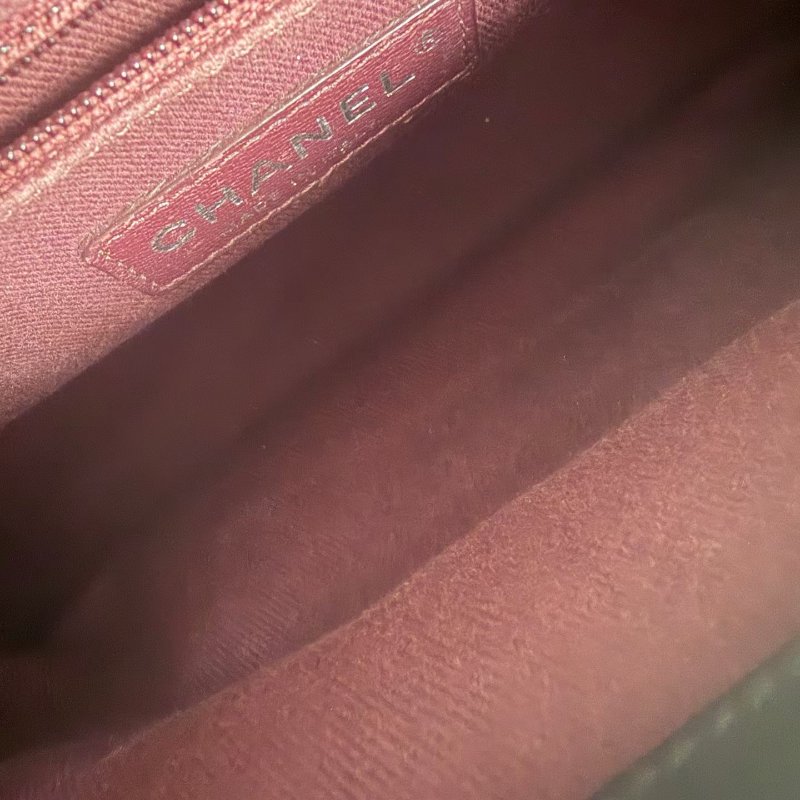Chanel 孟買系列郵差包 黑銀油蠟皮23*16*6 98新配件塵袋-6