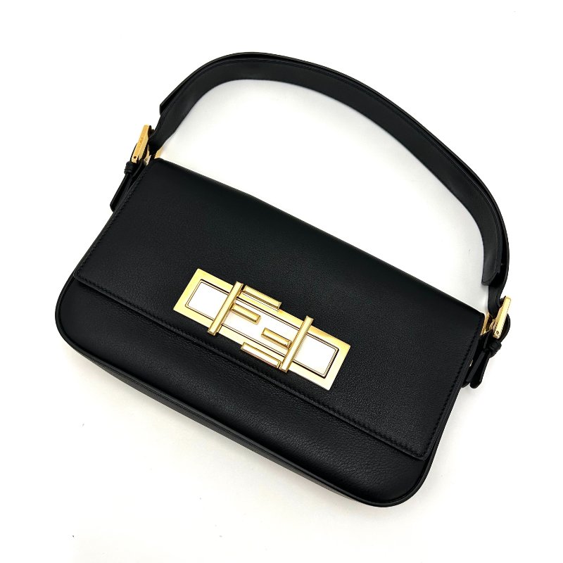 FENDI 黑金雙F旋轉扣法棍腋下包 27*15*5 98新配件塵袋-2