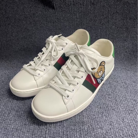 GUCCI古馳  圓頭系帶 低幫 板鞋 女款 白色35碼