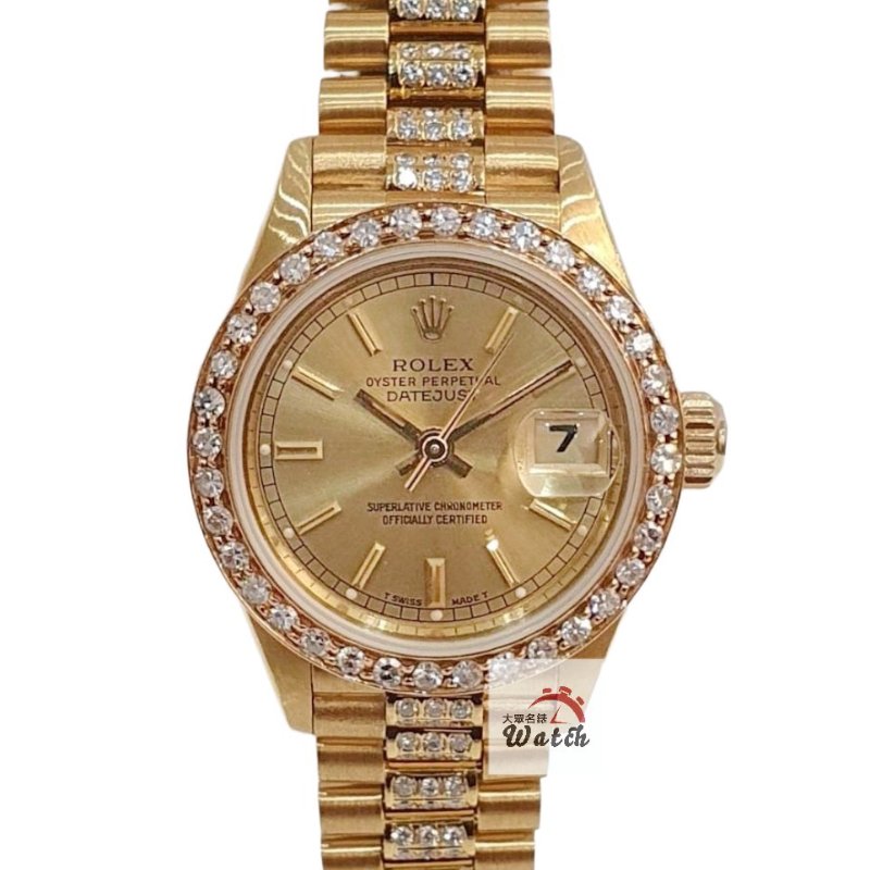 【大眾名錶】ROLEX 勞力士69178 Datejust 女錶蠔式18K 精鑲鑽圈 原帶未整理 大眾名錶G306-0