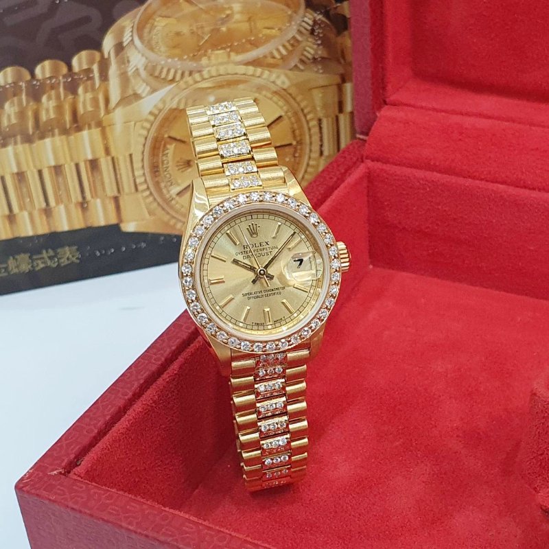 【大眾名錶】ROLEX 勞力士69178 Datejust 女錶蠔式18K 精鑲鑽圈 原帶未整理 大眾名錶G306-2