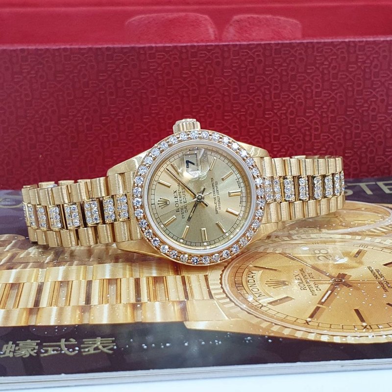 【大眾名錶】ROLEX 勞力士69178 Datejust 女錶蠔式18K 精鑲鑽圈 原帶未整理 大眾名錶G306-3