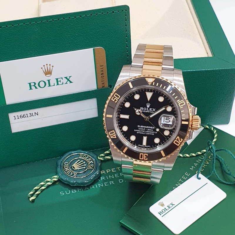 【大眾名錶】ROLEX勞力士 116613LN 潛航者 2018/10全配件 熱門保值款 半金黑水鬼 大眾名錶G309-3