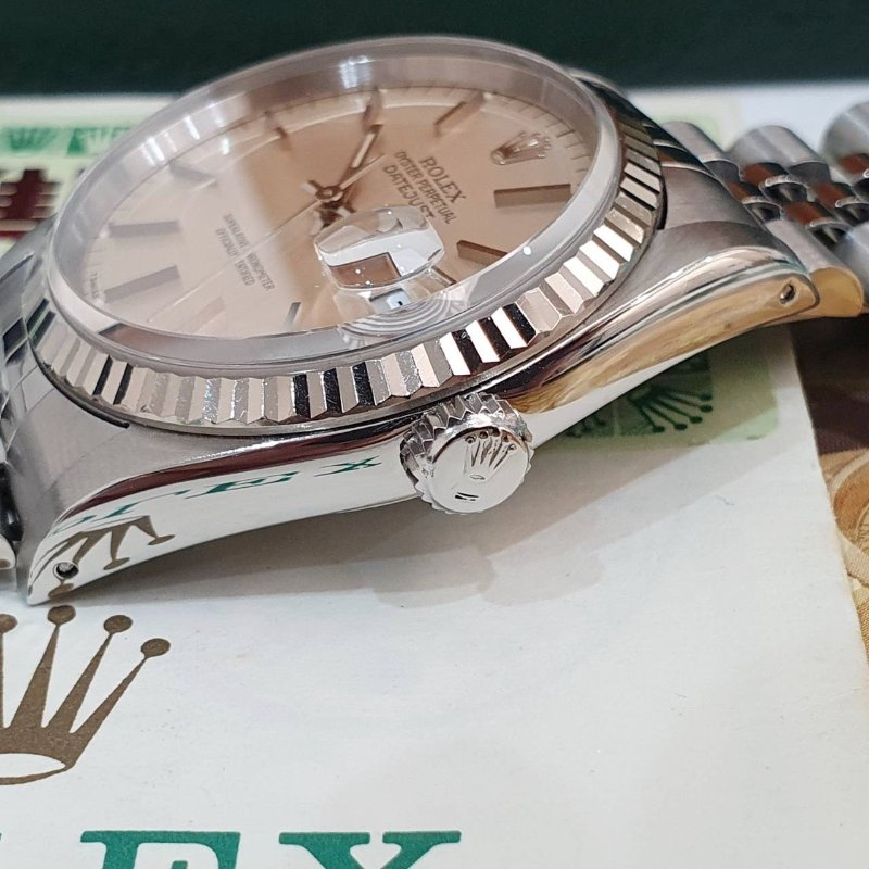 【大眾名錶】ROLEX勞力士 16234 Datejust 蠔式日誌 台灣保單 銀色T柱面盤 底蓋原廠貼紙 錶徑36mm B1346-6