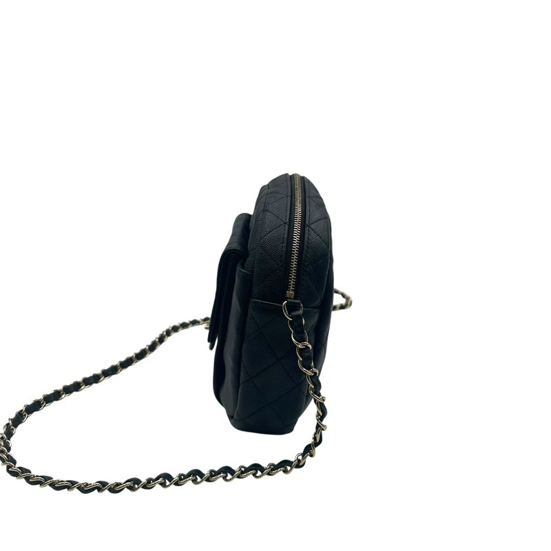 【美收精品】CHANEL 黑皮革荔枝圓餅肩背包 C-568【隔月月中將轉賣至日本 上架期限30天】-3