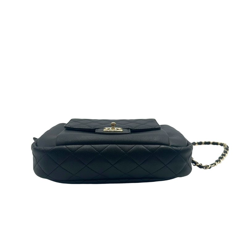 【美收精品】CHANEL 黑皮革荔枝圓餅肩背包 C-568【隔月月中將轉賣至日本 上架期限30天】-4
