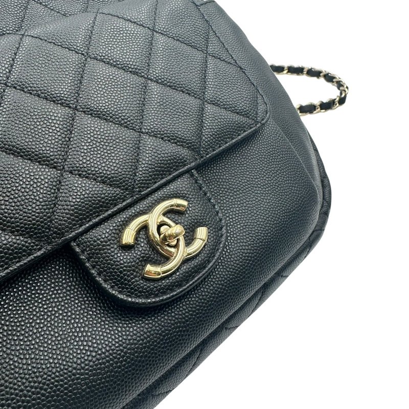 【美收精品】CHANEL 黑皮革荔枝圓餅肩背包 C-568【隔月月中將轉賣至日本 上架期限30天】-6