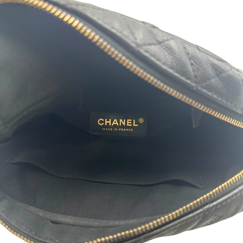 【美收精品】CHANEL 黑皮革荔枝圓餅肩背包 C-568【隔月月中將轉賣至日本 上架期限30天】-9