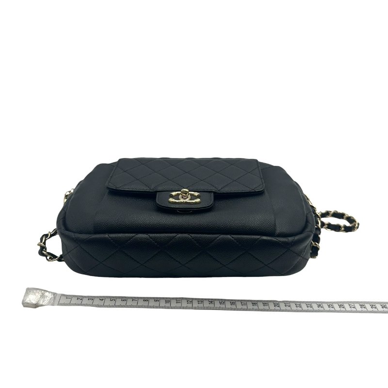 【美收精品】CHANEL 黑皮革荔枝圓餅肩背包 C-568【隔月月中將轉賣至日本 上架期限30天】-11
