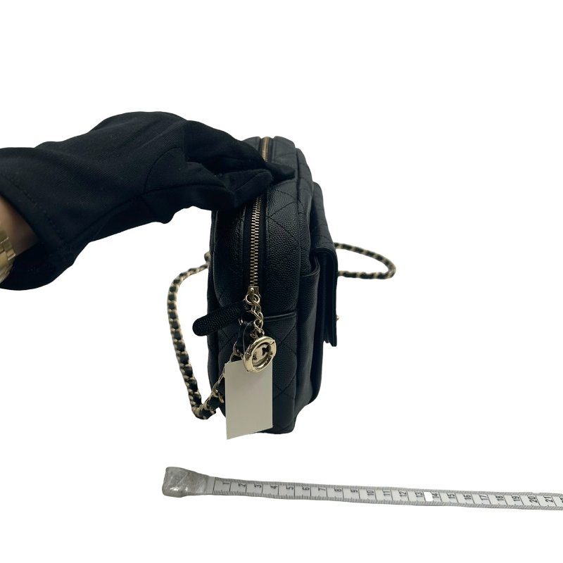 【美收精品】CHANEL 黑皮革荔枝圓餅肩背包 C-568【隔月月中將轉賣至日本 上架期限30天】-13