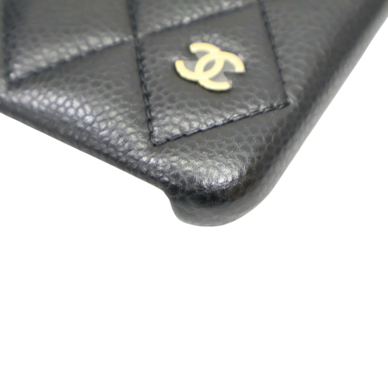 黑色 荔枝紋 牛皮 iphone X/XS 手機殼【CHANEL 香奈兒】 A83565-7