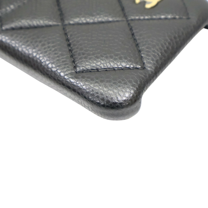 黑色 荔枝紋 牛皮 iphone X/XS 手機殼【CHANEL 香奈兒】 A83565-10