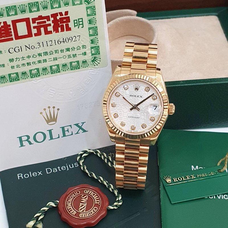 【大眾名錶】ROLEX勞力士178278 Datejust 蠔式新款 全配件 18K金中型錶 新包台 大眾名錶B1348-3