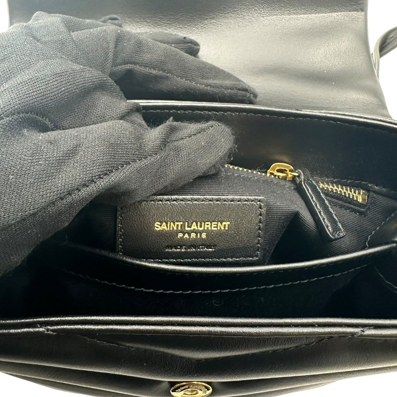 【美收精品】YSL 黑色斜背包 C-573【隔月月中將轉賣至日本 上架期限30天】-9