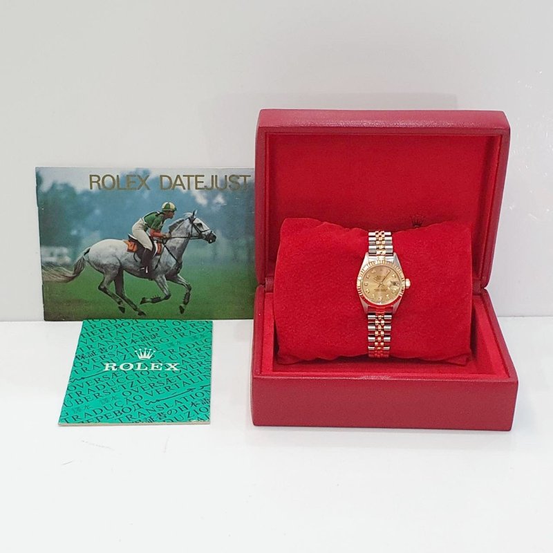 【大眾名錶】ROLEX 勞力士 79173 Datejust 蠔式日誌 蠔式女錶 新包台 金色十鑽面盤 大眾名錶G311-9