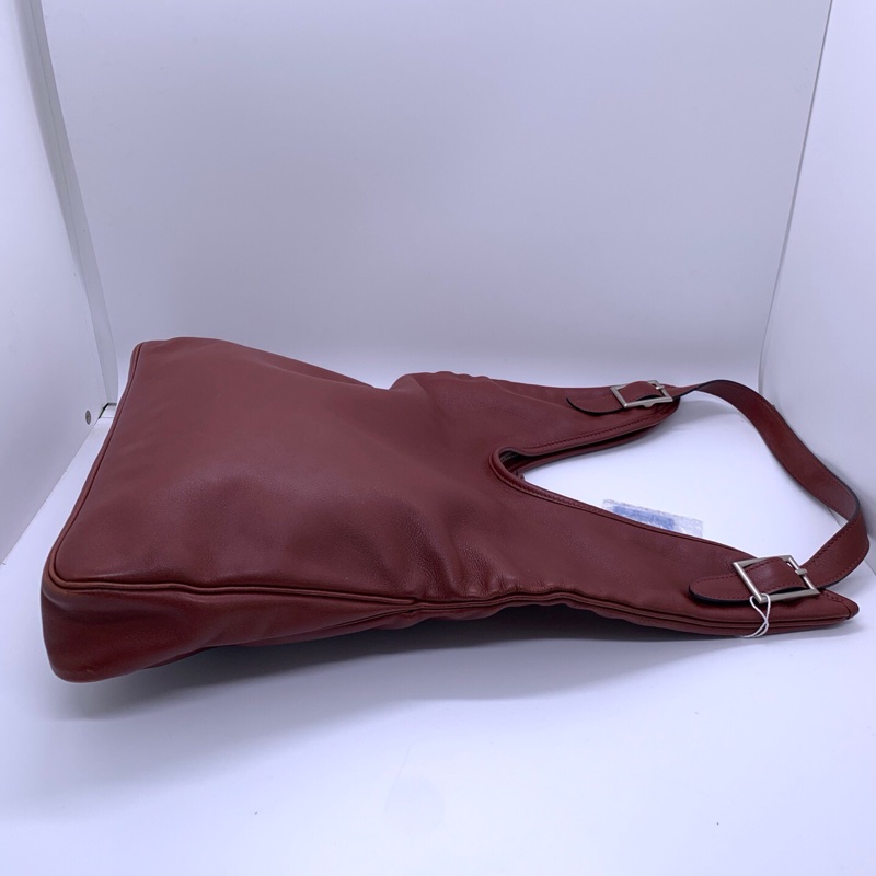 Hermes愛馬仕 Massai Hobo挎包 框K刻 酒紅色-4