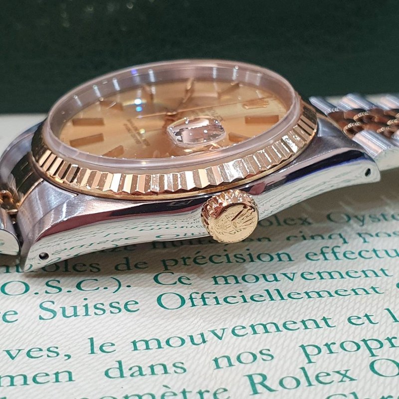【大眾名錶】ROLEX 勞力士16233 Datejust 蠔式日誌 全配件 金色T柱面盤 台灣保單 大眾名錶B1350-6