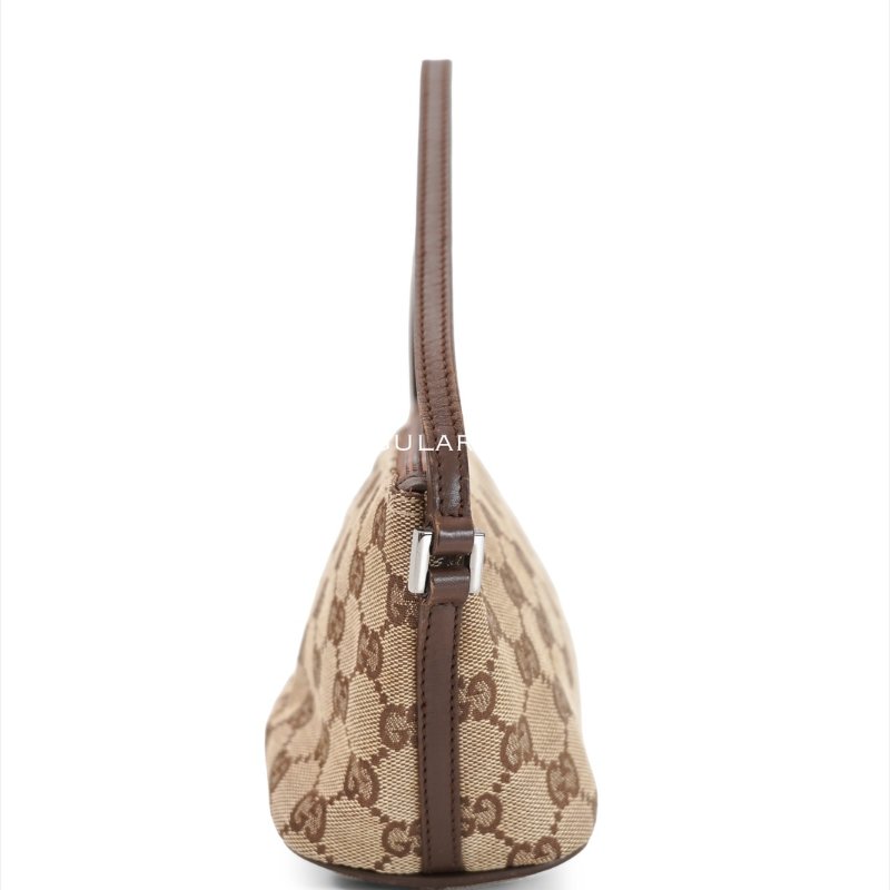 Gucci GG Monogram棕色皮革船型手拿包-6