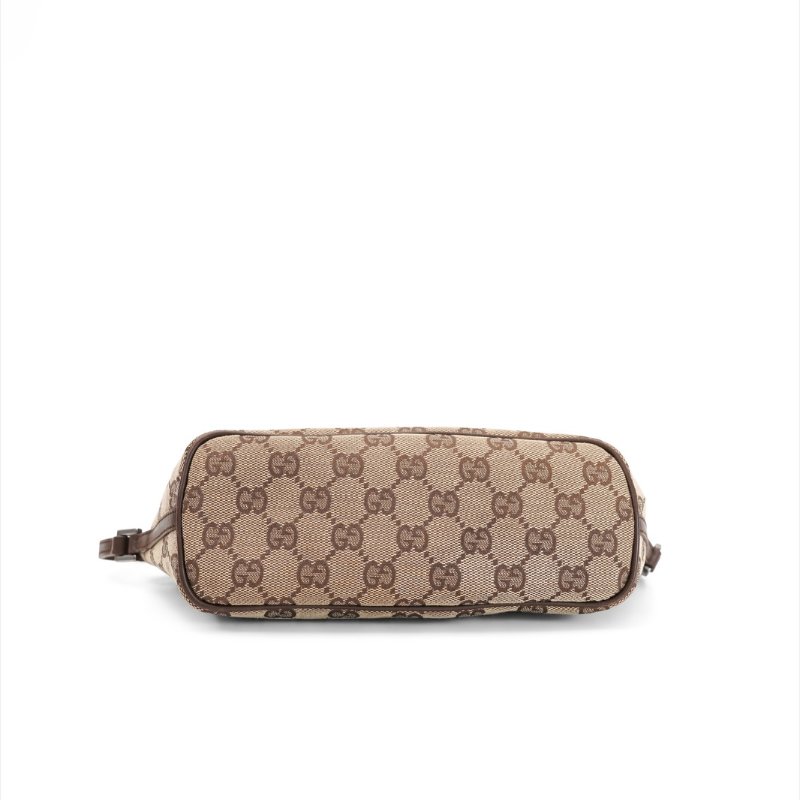 Gucci GG Monogram棕色皮革船型手拿包-9