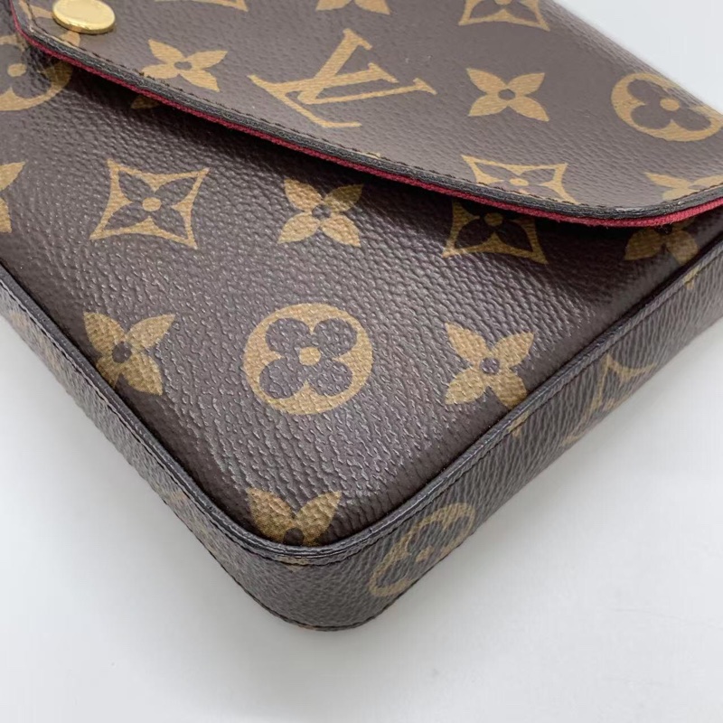 LV 路易威登 老花三合一鏈條單肩斜挎包 現代鐳射刻印 小票-9