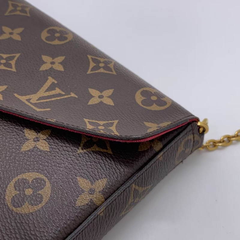 LV 路易威登 老花三合一鏈條單肩斜挎包 現代鐳射刻印 小票-10