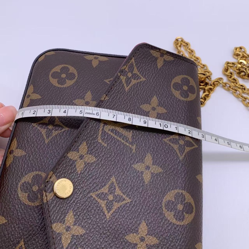 LV 路易威登 老花三合一鏈條單肩斜挎包 現代鐳射刻印 小票-15