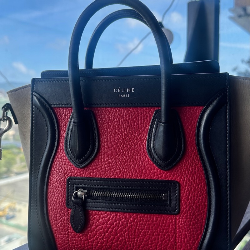 Celine 經典紅黑囧包收藏自用-5