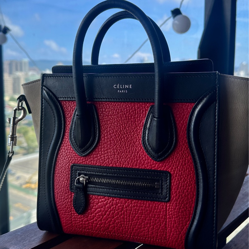 Celine 經典紅黑囧包收藏自用-6