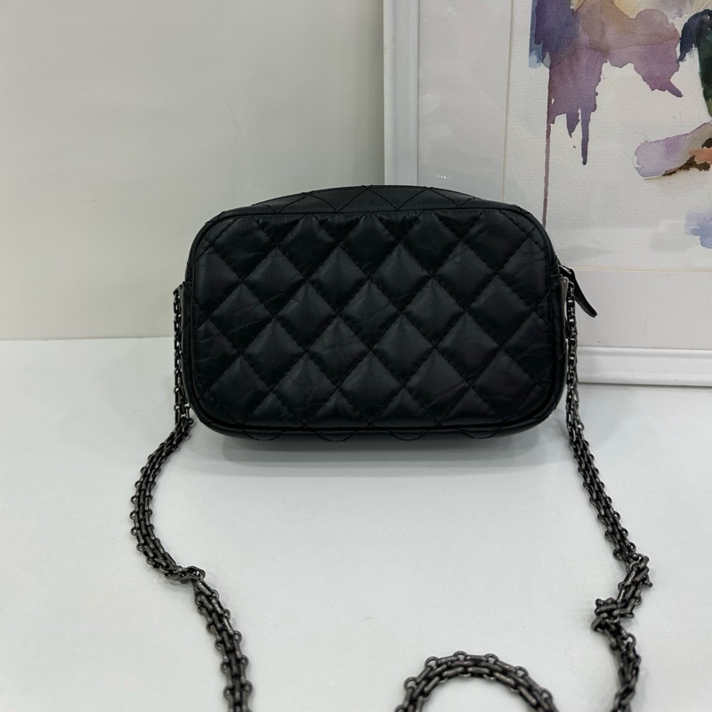 Chanel 香奈兒 2.55 黑銀相機包 25開-2