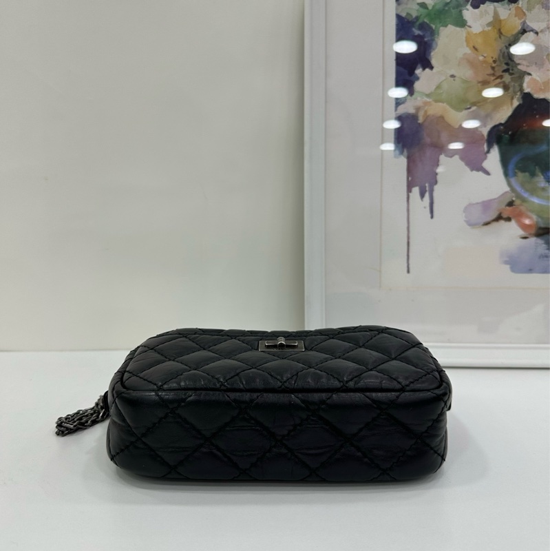 Chanel 香奈兒 2.55 黑銀相機包 25開-5