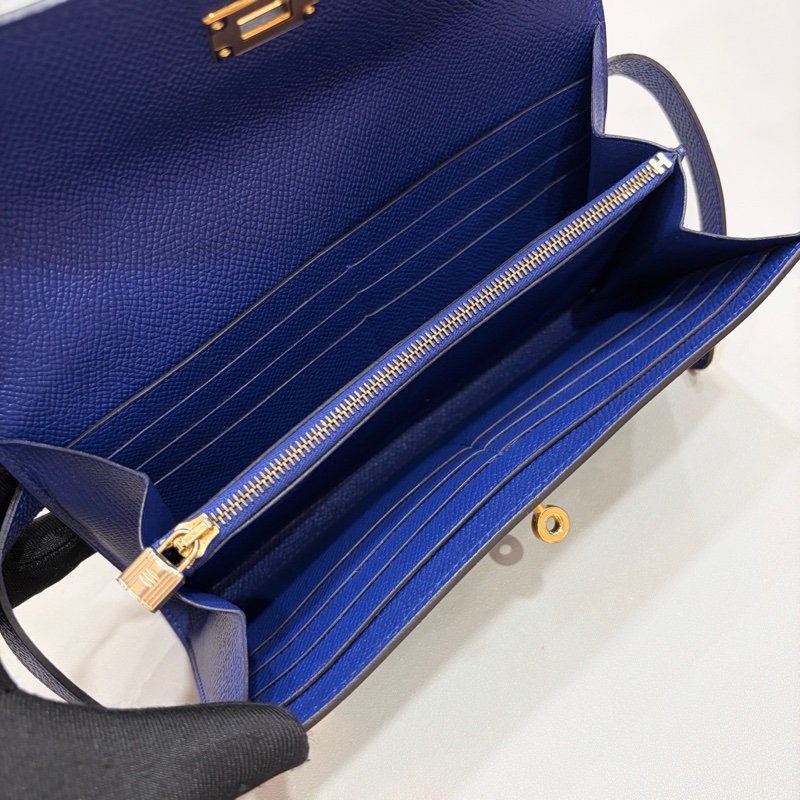 🌈Hermes💙Kelly Wallet長銀包💙深藍色金扣🌈未使用閑置🌟Epsom皮🌟kellywallet🌟Kelly🌟hermeswallet🌟愛馬仕🌟-3