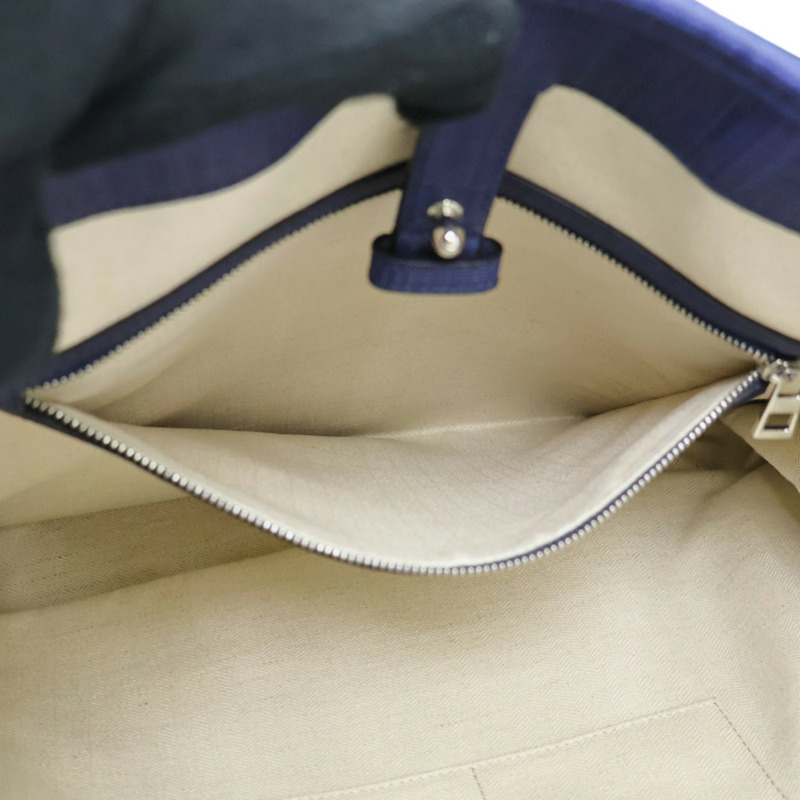 深藍色 牛皮 手提包 缺背帶【LOEWE 羅威】 358.17.L28-4