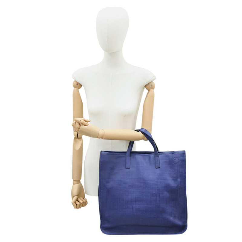 深藍色 牛皮 手提包 缺背帶【LOEWE 羅威】 358.17.L28-9