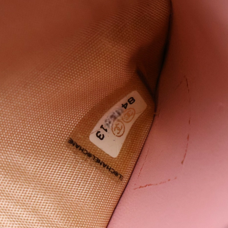 粉色 荔枝紋牛皮 扣式短夾【CHANEL 香奈兒】 A13496-7
