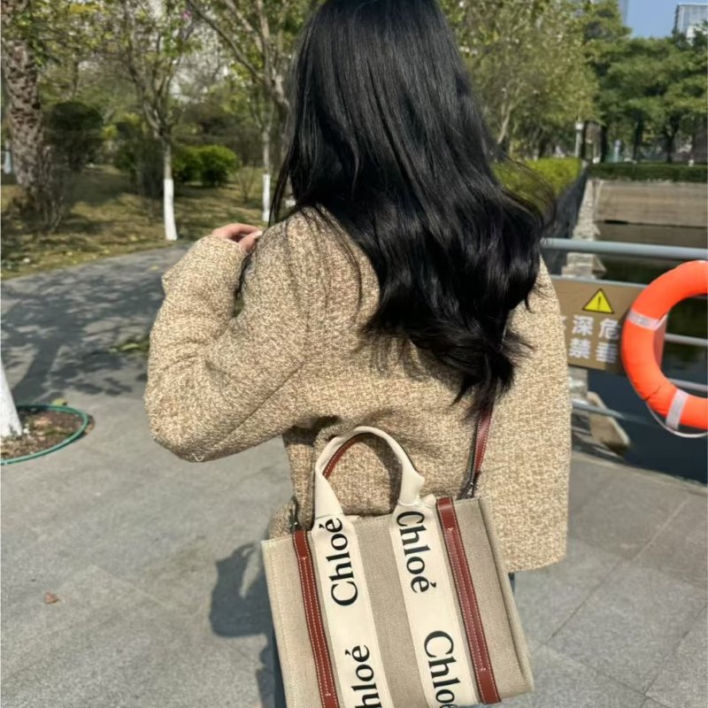 Chloe Woody Tote - 小號棕-1