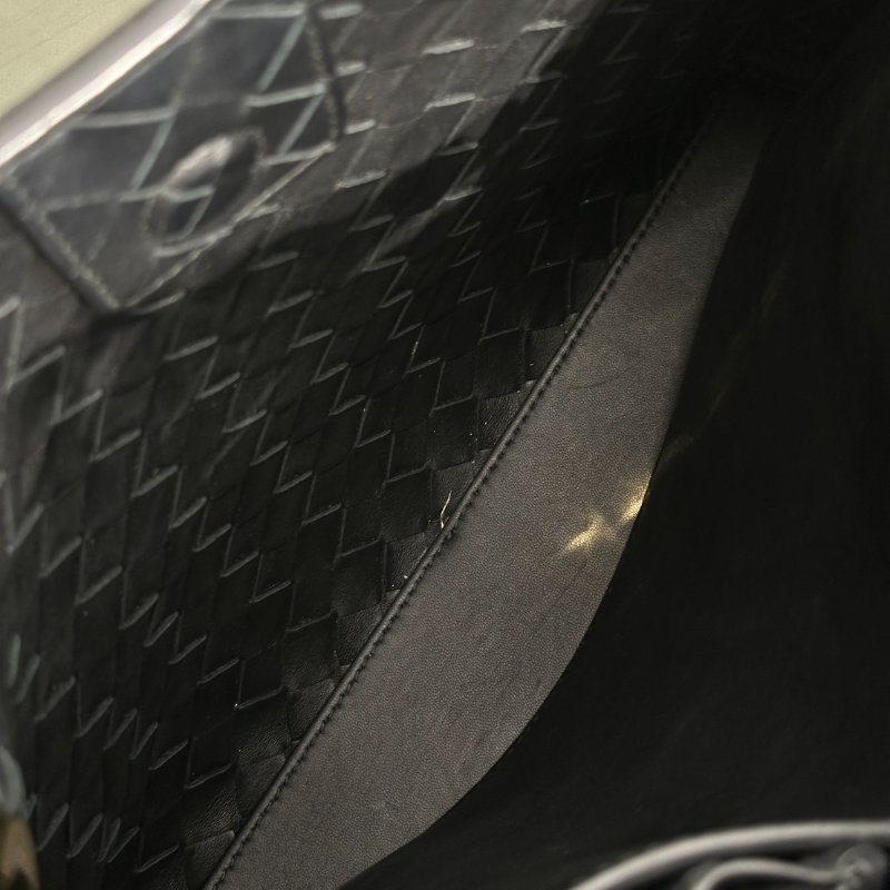 BOTTEGA VENETA Andiamo編織單肩包 - 中號黑金-6