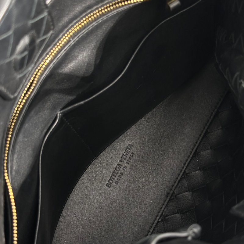 BOTTEGA VENETA Andiamo編織單肩包 - 中號黑金-7