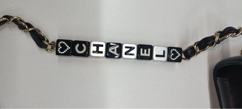 Chanel 黑金冰格骰子鏈條方胖子 芯片款-7