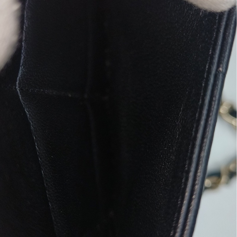 Chanel 黑金冰格骰子鏈條方胖子 芯片款-8