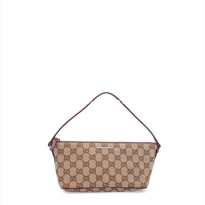 Gucci GG Monogram紅色皮革船型手拿包-3