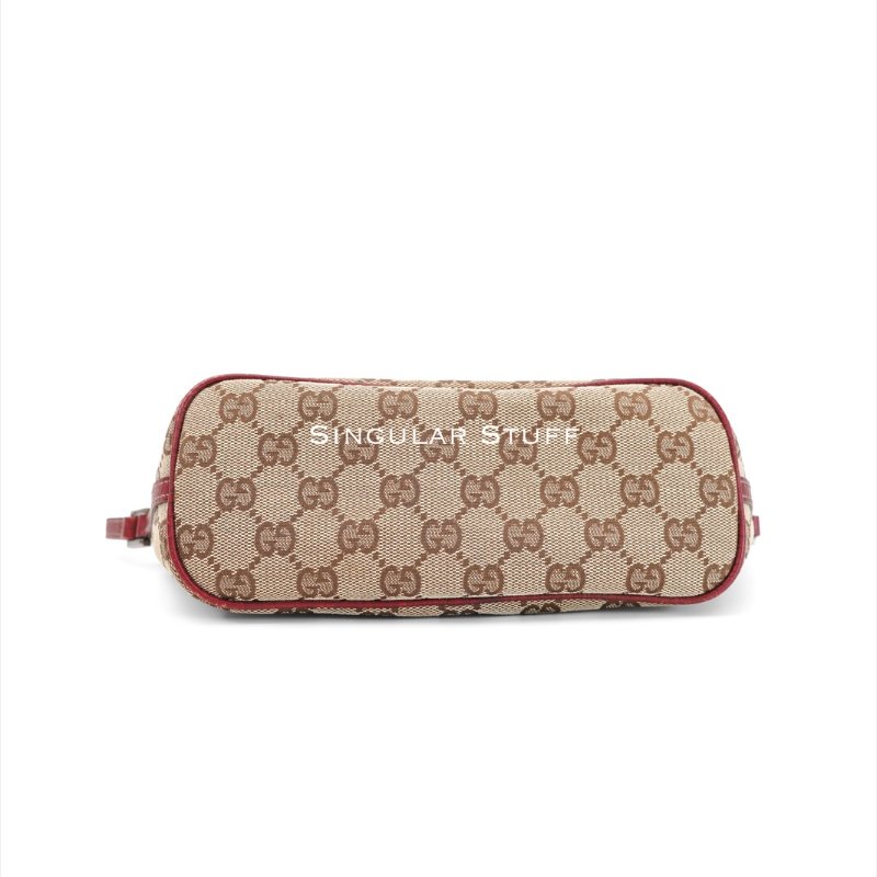 Gucci GG Monogram紅色皮革船型手拿包-9
