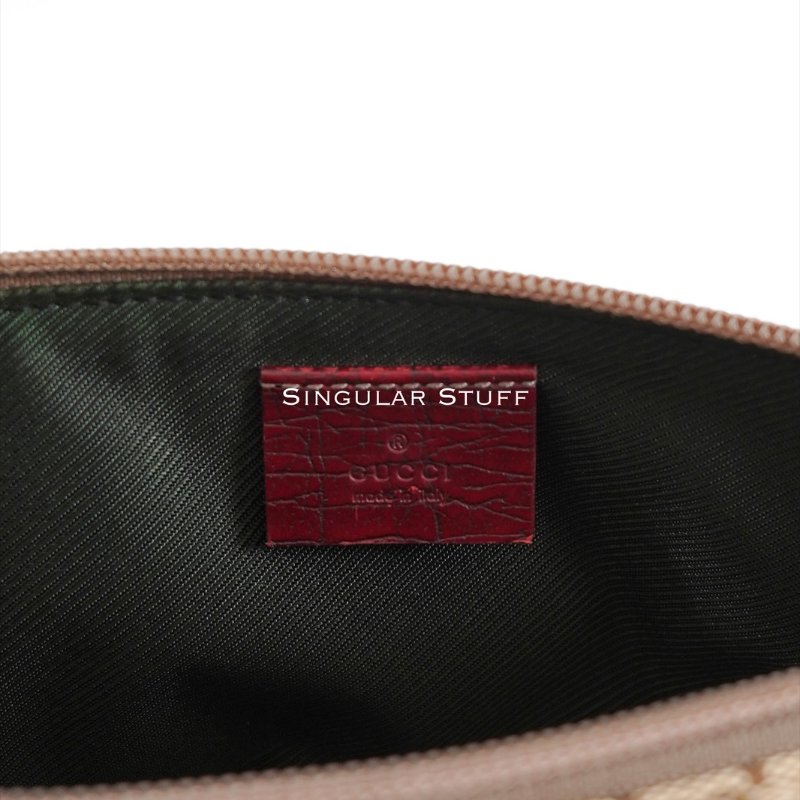 Gucci GG Monogram紅色皮革船型手拿包-12