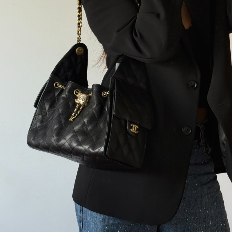 CHANEL 25 Hobo Bag - 小號黑金-9
