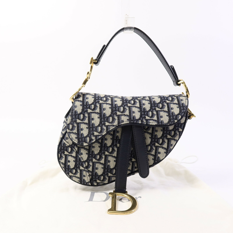Dior 帆布Saddle Mini手挽袋-4
