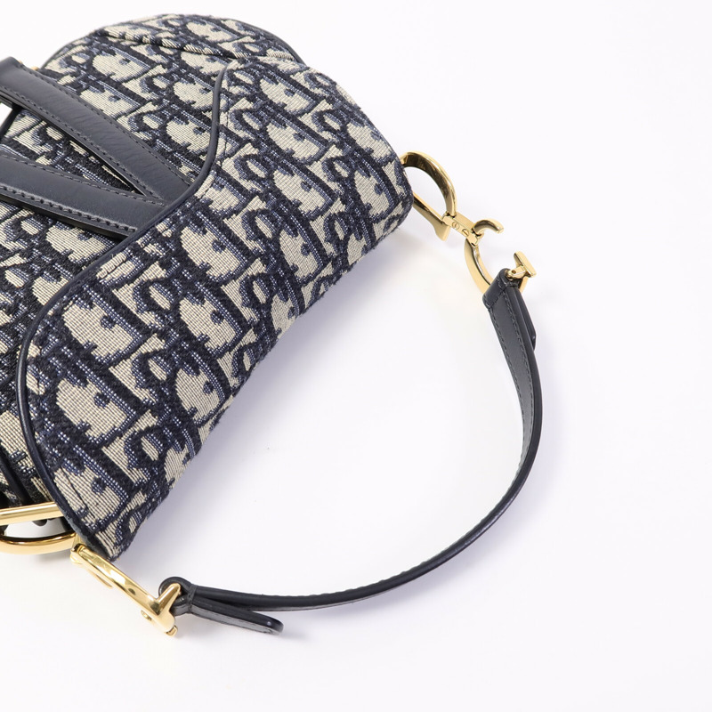 Dior 帆布Saddle Mini手挽袋-9