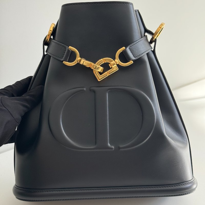 99新🆕 Dior 迪奧 CD logo 水桶 黑色金釦-7