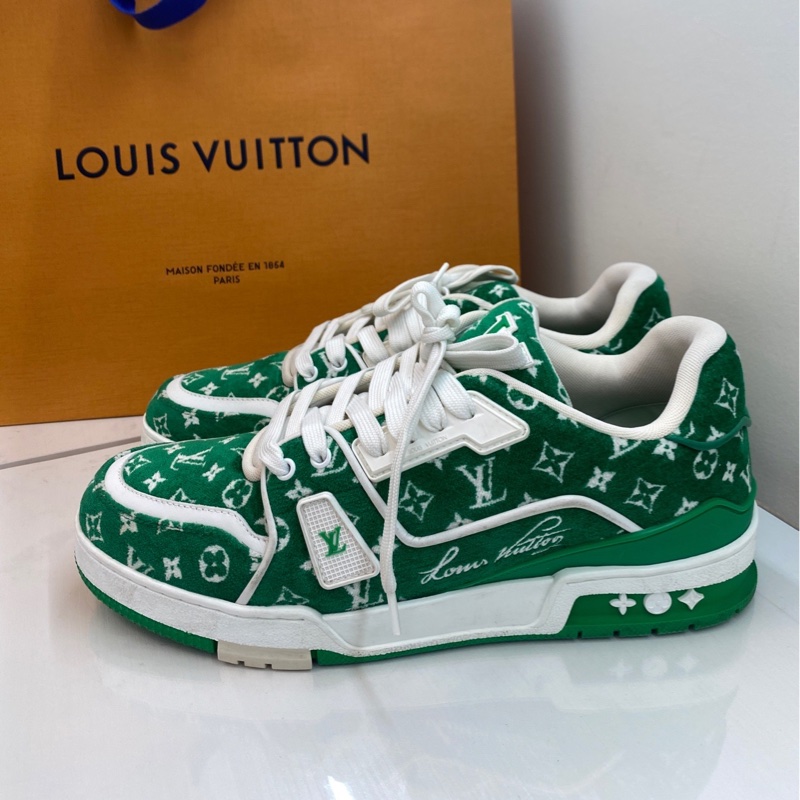 Louis Vuitton路易威登 Trainer Monogram 織物反毛鞋 8碼 42碼-0