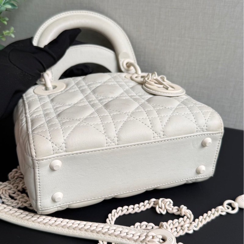 Dior/迪奧 霧面白三格戴妃包,編碼 2019 年-15