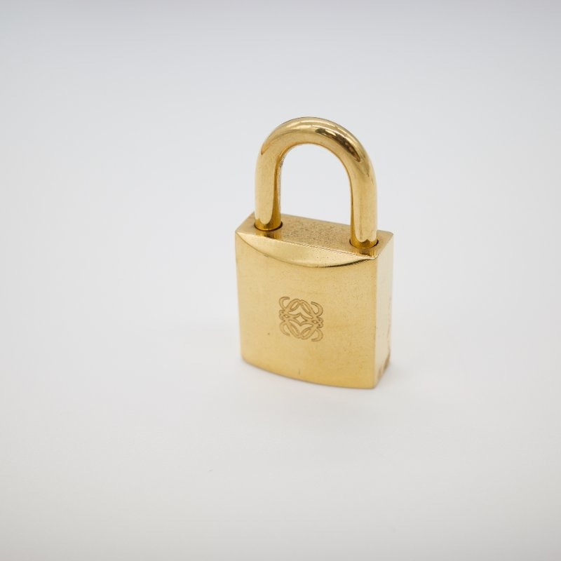 Loewe 羅威 小中古 鎖頭 經典花紋 帆布 藍黑色 麻將包 手提包-7